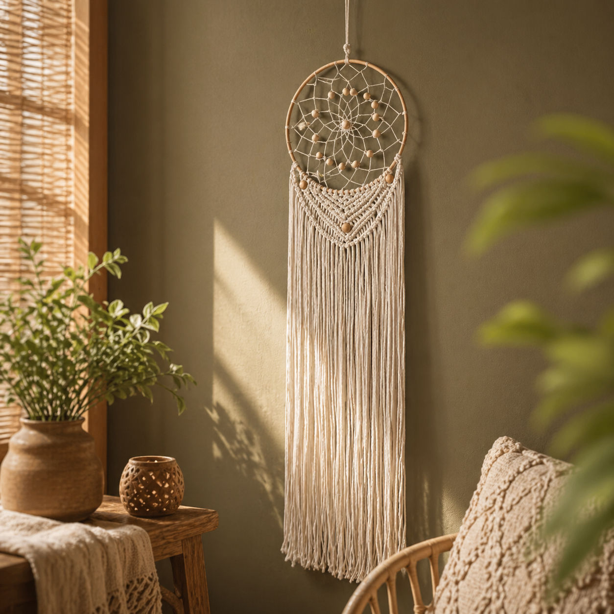 Hot-Selling Macrame Dream Catcher On Trend Boho Wall Decor for Positive Energy